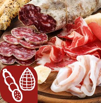 Emilia Romagna
Felino (PR)

Salumi selezionati per
Dama Capricciosa
▪ Bacon
▪ Bresaola
▪ Pancetta
▪ Prosciutto Cotto
▪ Salame piccante
▪ Spalla Cotta di San Secondo I.G.P.
▪ Speck Alto Adige I.G.P.
▪ Guanciale
…